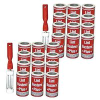 2 Pack Commercial Grade Lint Rollers, 1 Handle 12 Rolls Each