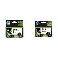 HP 952XL Black Ink Cartridge (F6U19AN) & 952XL Ink Cartridge Magenta (L0S64AN)