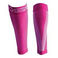 Athletec Sport Compression Calf Sleeve (20-30 mmHg) for Shin Splints, Running, Travel, Cycling, Leg Pain and Calf Pain Relief - Size Small/Medium in Hot Pink (One Pair)