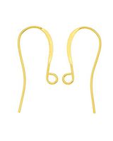 20pcs 14k Gold plated Sterling Silver 18mm Elegant French Earring Hooks Ear Wire Connectors (Wire ~0.6mm -22GA) SS217-G