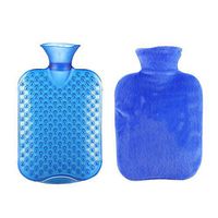 Classic Rubber Transparent Hot Water Bottle 1 Liter with Cover for Pain Relief Cold Therapy #27