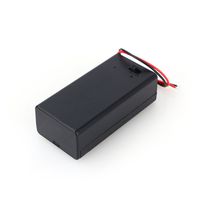 9V Volt PP3 Battery Holder Box DC Case w/Wire Lead ON/Off Switch Cover Durable, Red & Black Two Wire Spring Lead Flat Tip DIY