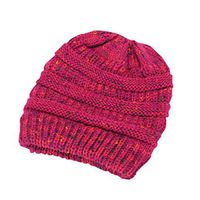 Theoylos Women's Cable Knit Beanie Thick Soft Warm Chunky Beanie Hats Winter Ski Cap Watermelon Red