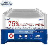 10 Packs, 100 Pcs Alcohol Wipes, Large Wet Wipes, 75% Alcohol Wet Wipes Disinfectant Wipes for Cleaning Hands, Computer, Mobile Phone
