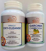 Miracle Diet Combo - Garcinia CAMBOGIA EXTRACTAND Miracle OXY-Cleanse Vegan Colon Detox with 12O Vegetarian Capsules