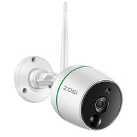 ZOSI Wireless Security Camera,1080p Full HD Outdoor Weatherproof Wi-Fi IP Surveillance Bullet Camera, Night Vision, PIR Motion Sensors, Remote Monitor, SD Card Storage (Not Included), Two-Way Audio