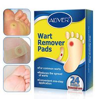 Wart Remover, Corn Remover Pads, Foot Corn Removal Plaster with Hole, Professional Removes Common and Plantar Warts, Callus, Soften Skin Cutin Sticker Cure Toe Protector,Stops Wart Regrowth 24 Pcs/Box