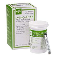 Medline Evencare G2 Blood Glucose Test Strips, For self-testing with Evencare G2 Monitoring System (50 Count)