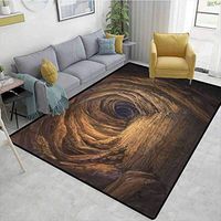 Bigdatastore Cave Coco Fiber Area Rug Kids Room, Ancient Geologic Formation in Digital Painting Style Subterranean Tunnel with a Gate, Fashionable High Class Living Dinning Room(2'x 6')