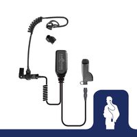 Earphone Connection Black Diamond Series EP1334QR-B Tactical Police Lapel Headset Mic for Motorola APX6000 APX7000 XPR6550 XPR6300 XPR6350 XPR6580 and More