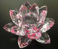 5'' Pink Color Delicate Decorative Crystal Lotus Flower