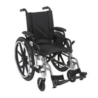 Viper Wheelchair with Flip Back Removable Arms, Desk Arms, Swing Away Footrests, 14" Seat