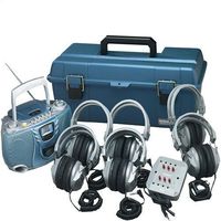 Hamilton 6-Person Listening Center with Bluetooth CD/Cassette/FM Boombox