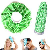 Ice Cap Reusable Ice Bag，Fencia Sports Injury Neck Knee Pain Relief Ice Bag Cap Cold Pack First Aid Muscle Aches Relief Sport Pain Hot & Cold Therapy and Pain Relief Pack 9 Inch -Green