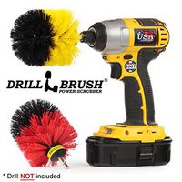 Spin Brush Cleaning Kit - Drill Brush - Concrete, Brick, Fireplace, Stone - Bird Bath - Garden Statuary - Bathroom Accessories - Soap Scum, Hard Water, Mineral, Calcium, Rust Stains and Discoloration
