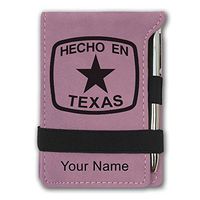 Mini Notepad, Hecho en Texas, Personalized Engraving Included (Pink)