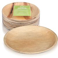Pure Palm Planet-Friendly Palm Leaf Plates; Bamboo-Style, Upscale Disposable Dinnerware; All-natural Biodegradable Plates (8.5" Round) (25 Pack)