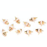 10pcs/lot Panel Mount Gold Plated RCA Female Plug Jack Audio Socket Amplifier Chassis Phono Connector with Nut Solder Cup