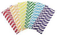 EUBUY Multicolor Party Drinking Straw Striped Pattern Decorative Paper Straws for Birthdays, Weddings, Baby Showers and Life Celebrations 300 Pcs