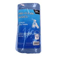 Pro-Clean Basics A21831 Reusable Cotton Shop Towels, 100% Cotton, 10" x 12", Blue, Pack of 100