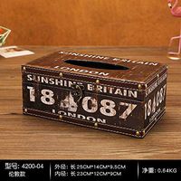 T-ZJHC European Creative Retro Tissue Box Home Room Bedroom Napkin Tray Living Room Coffee Table Storage, Light Yellow
