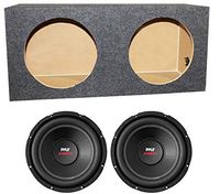 2) PYLE PLPW12D 12" 3200W Car Subwoofers Woofers DVC 4 Ohm + Dual Sealed Sub Box