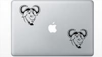 Heckert Gnu HenryDecal5550614 Set Of Two (2x) , Decal , Sticker , Laptop , Ipad , Car , Truck