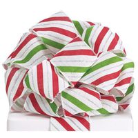 Burton & Burton Ribbon #40 Red/Green Stripes 20 Yards
