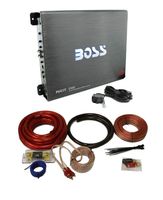 Boss R3400D 3400W Mono Block Class D Car Amplifier + Remote + 1/0 Gauge Amp Kit