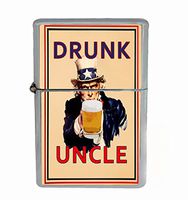 Drunk Uncle Flip Top Oil Cigarette Lighter