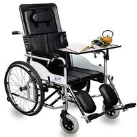 FLYSXP Wheelchair Transport Folding Portable Travel Chair Carrying Elderly Disabled Potty Multi-Function Semi-Recumbent Wheelchair