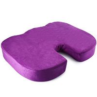 AODD Seat Cushion Orthopedic, 100% Memory Foam Seat Cushion, for Back Pain Relief Sciatica and Tailbone Pain Back Support, Contoured Removable Washable Cover, for Home Office Chair Car Driver (Purple)