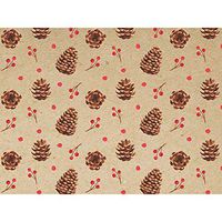 Kraft Pinecones 30" x 150' Gift Wrap Roll