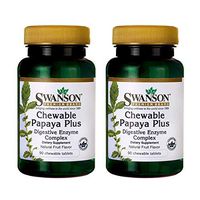Swanson Chewable Papaya Plus 90 Chwbls Enzyme (2 Pack)