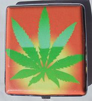Metal Cigarette Case Rasta Design - Book Open Style - Fits Kings