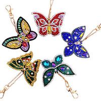 Meidexian888 Keychain Diamond Painting,DIY Butterfly Series Special Shape Full Diamond Pattern Embroidery Key Ring Set