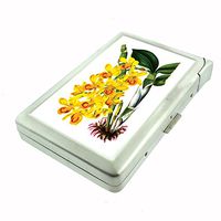 Perfection In Style Metal Cigarette Case with Built in Lighter Vintage Flowers Design 009