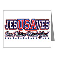 Note Cards (10 Pack) USA Jesus Saves Nation Under God