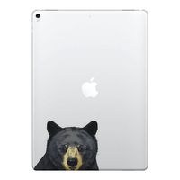 FINCIBO 5 x 5 inch Black Bear Removable Vinyl Decal Stickers for iPad MacBook Laptop (Or Any Flat Surface)