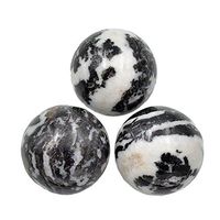 AD Beads Natural Gemstone Harmony Round Ball Crystal Healing Sphere Massage Rock 20~50mm (22 Zebra, 25mm)