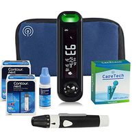 Complete Blood Sugar Testing Kit | Diabetes Testing Bundle Pack with Bluetooth Glucose Meter, Test Strips, Control Solution, Lancets, Lancing Device & Carrying Case | Smart Blood Sugar Monitor (100)