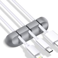 JSAUX [3-Pack 3-Holes] Cable Clips - Cord Organizer - Cable Management Applicable scene Home, Office, Car, Nightstand, Desk Accessories - Gift Ideas(Grey)