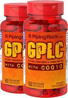 Piping Rock GPLC GlycoCarn Propionyl-L-Carnitine HCl with CoQ10 2 Bottles x 60 Quick Release Capsules Dietary Supplement