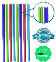 Patent-Pending RESEALABLE, REUSABLE 100% PREMIUM Food Grade Silicone Straws | Easy to Clean | Easy to open and close | Hot and Cold Compatible | BPA-Free (Multicolor, 8 of 10" Long Straws)