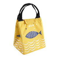DESTINLEE For Men Women and Kid Reusable Waterproof Fish Pattern Printed Printed Tote Thermal Food Picnic Lunch Bags