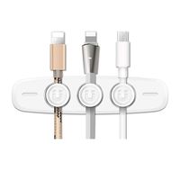 SBNSPART Magnetic Cable Clips Earphone Storage Clip Desk Organizer Clip Cord Cable Clips Holder for Power Wires,Charging Cables,USB Cords,Audio Cables,Headphones Wires (White)