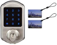 SCYAN D2 Touchscreen Keypad Deadbolt with Key Fob Access, Satin Nickel