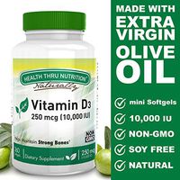 Vitamin D3 10,000 IU Non GMO 360 Mini Softgels (10000 iu cholecalciferol) Soy Free, USP Grade Natural Vitamin D