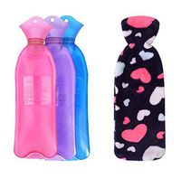 1L Long Shape Hot Water Bottles Warm Hands,Treating Sore Muscles, Random Cover D