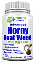 Life Blend Horny Goat Weed Extract with Maca Root for Natural Energy Boost for Women & Men - 1000mg Epimedium & 10mg Icariins Per Serving - 60 Capsules